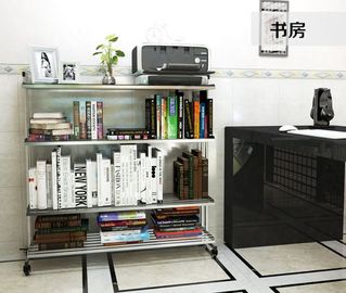 Giá lưu trữ bằng thép không gỉ 3 tầng trên bánh xe Đa chức năng Tiết kiệm không gian